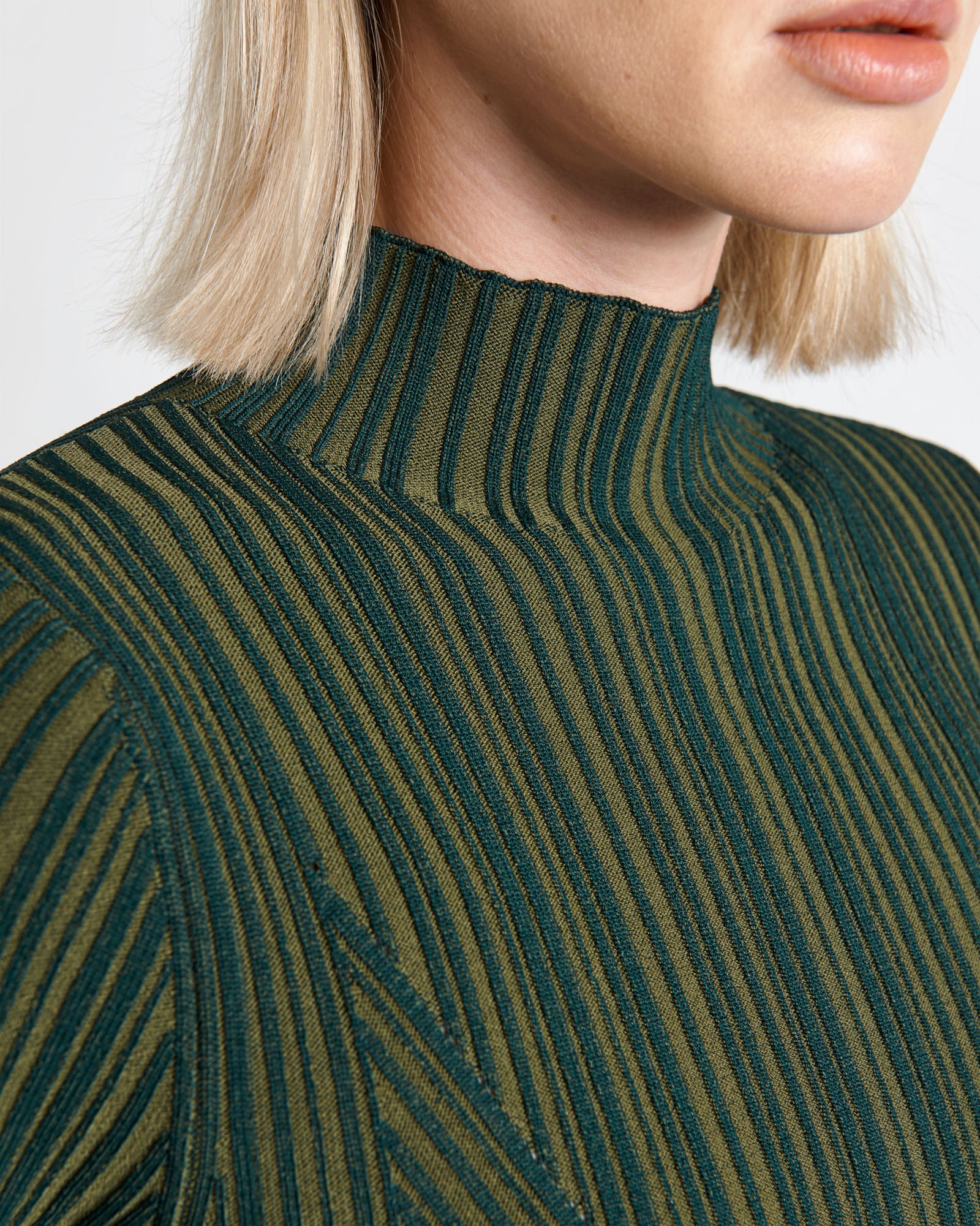 Two Tone Engineered Rib Knit