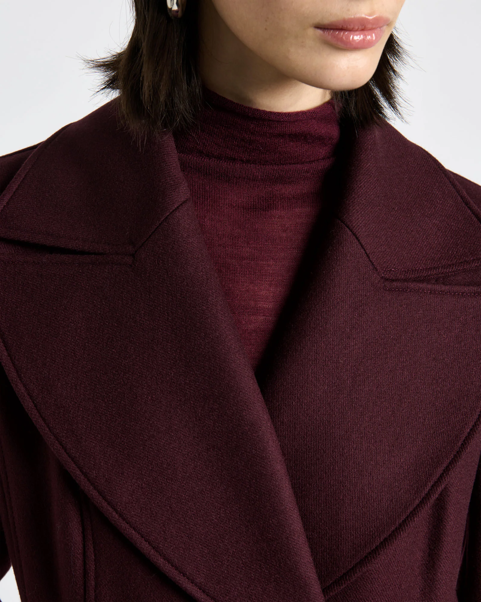 Italian Soft Wool Twill Hourglass Coat