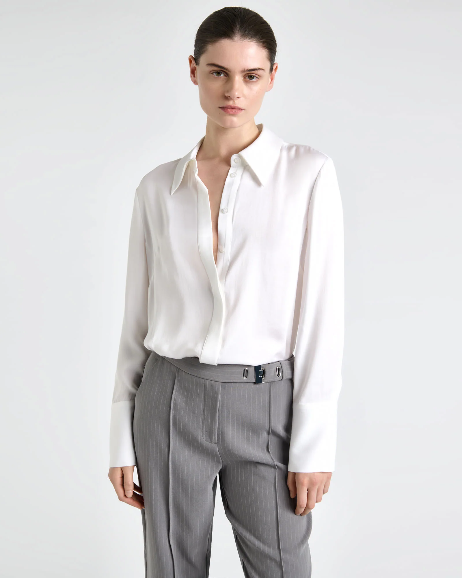 Viscose Blend Satin Shirt