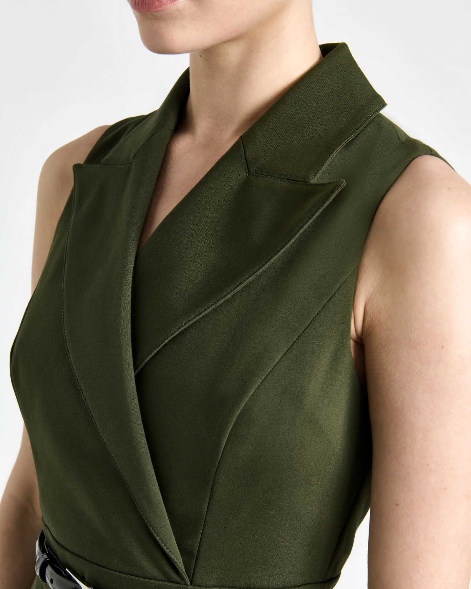 Cotton Nylon Blazer Midi Dress