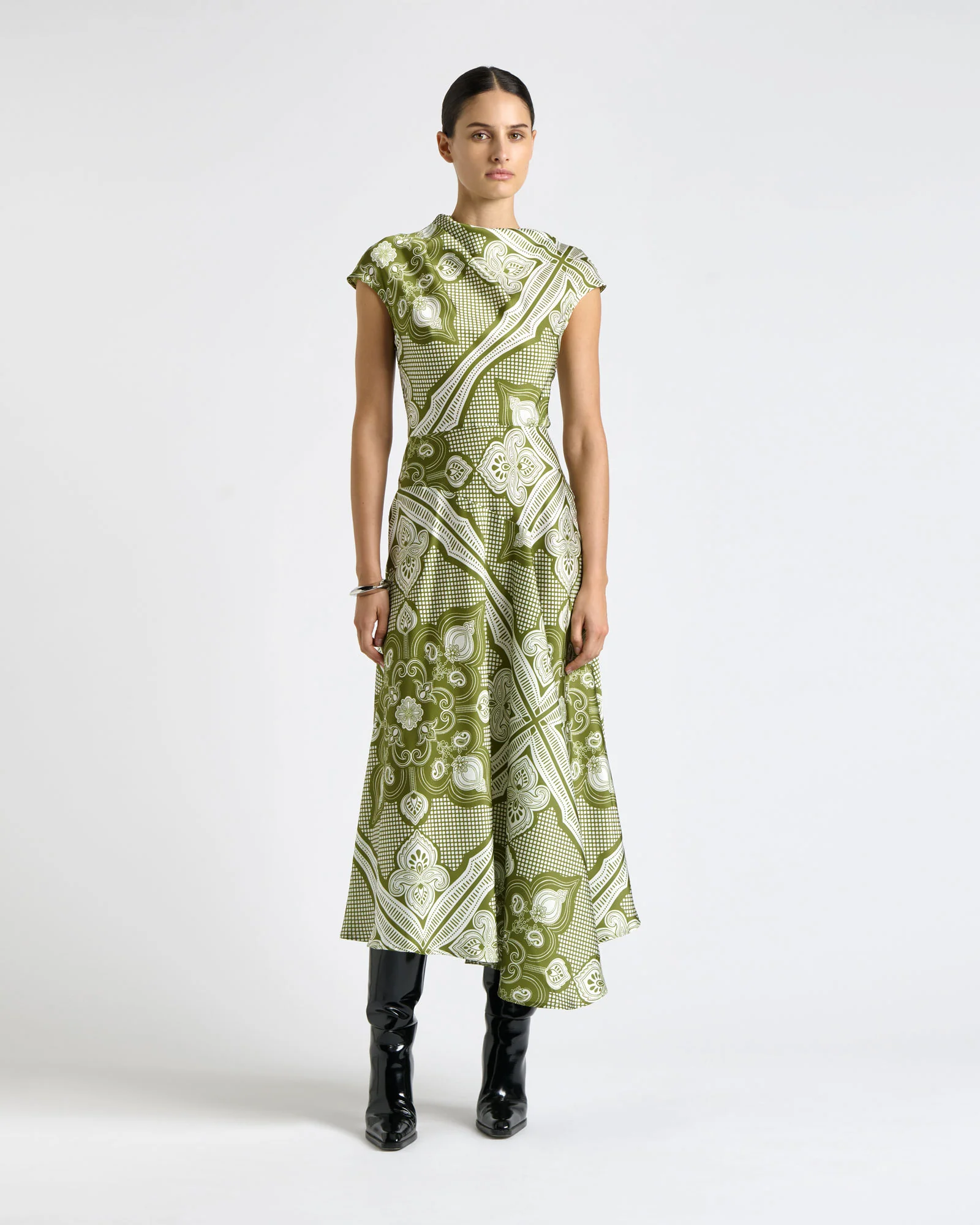 Chateau Asymmetric Midi Dress