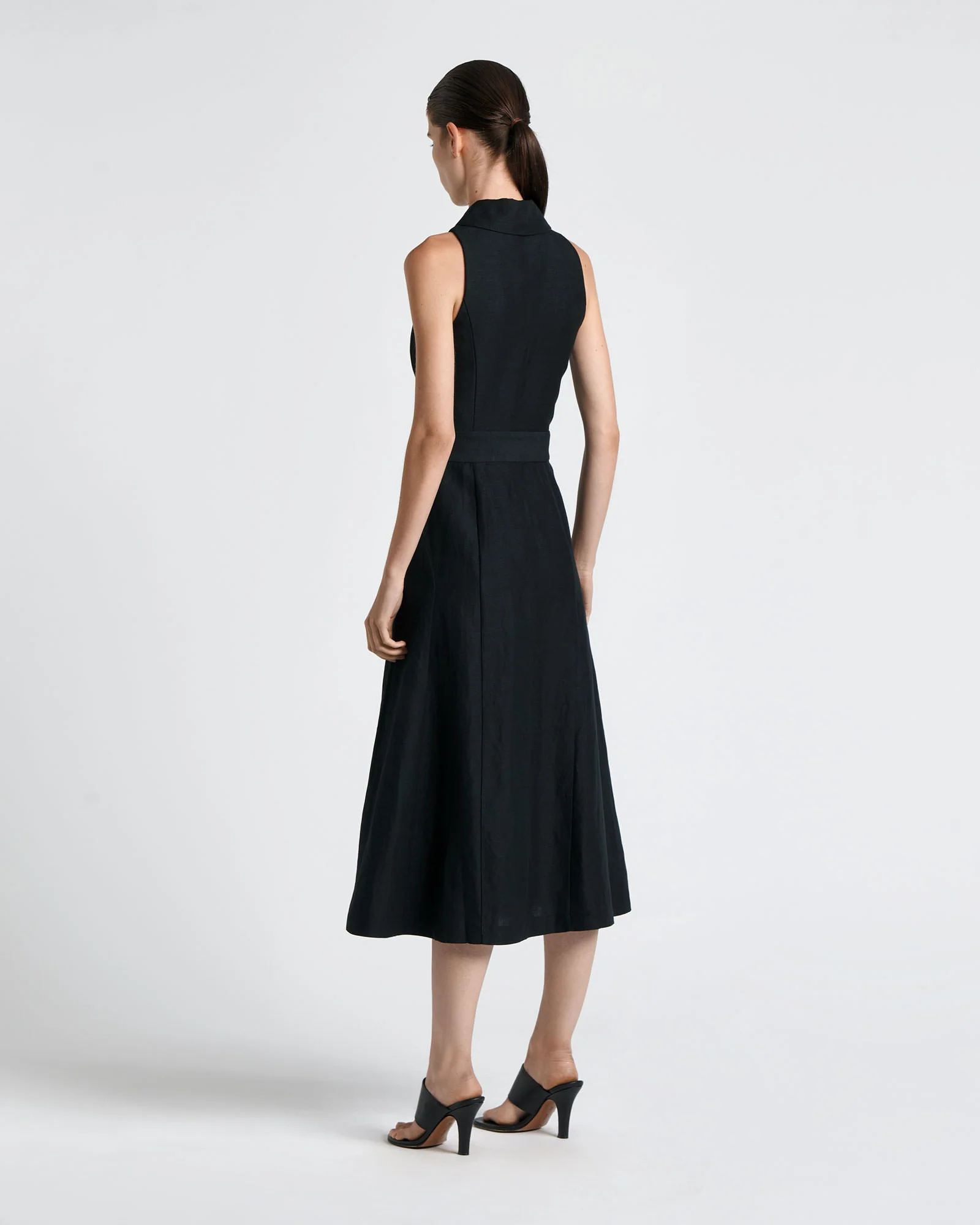 Linen Blend Midi Dress