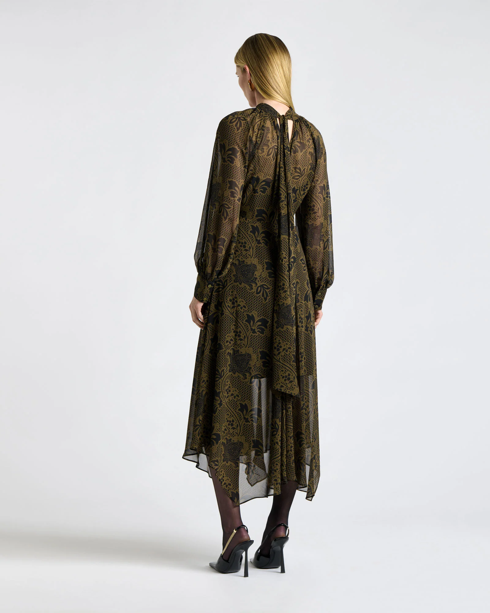 Lattice Chintz Floral Midi Dress