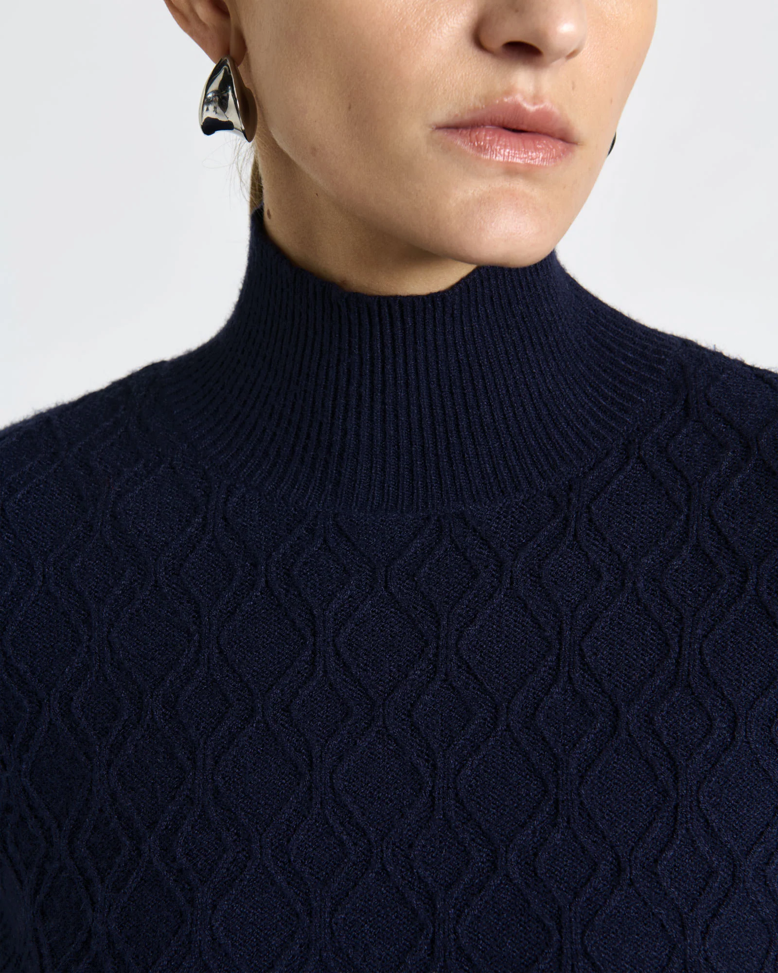 Textured Funnel Neck Sweater