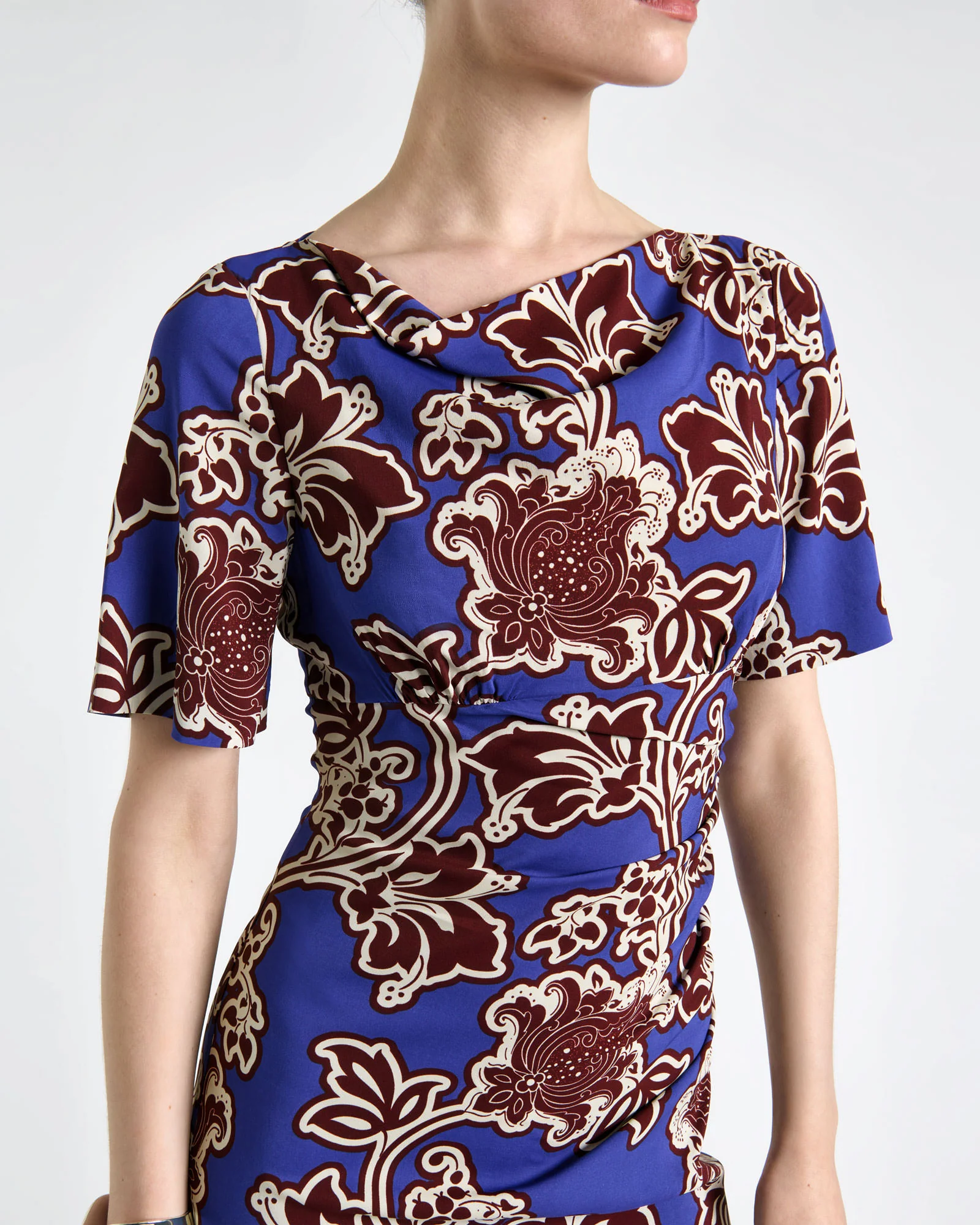 Oasis Serenade Draped Neck Midi Dress