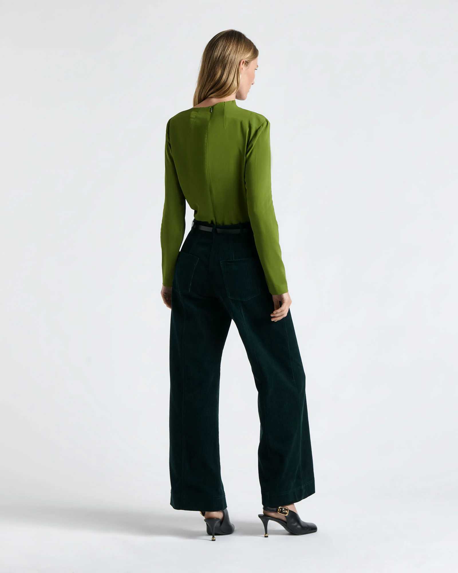 Soft Viscose Draped Long Sleeve Top