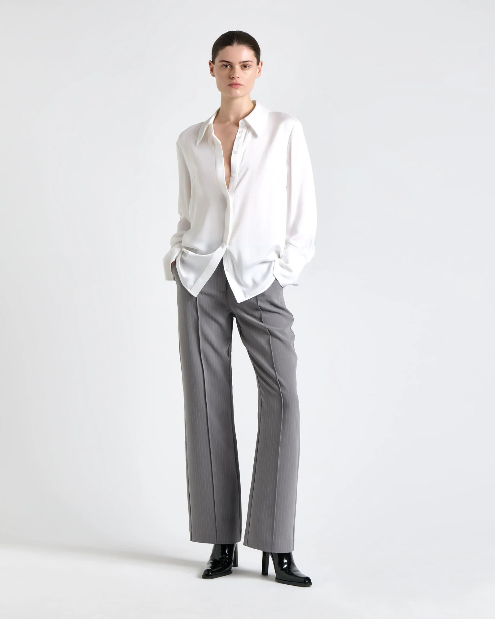 Viscose Blend Satin Shirt