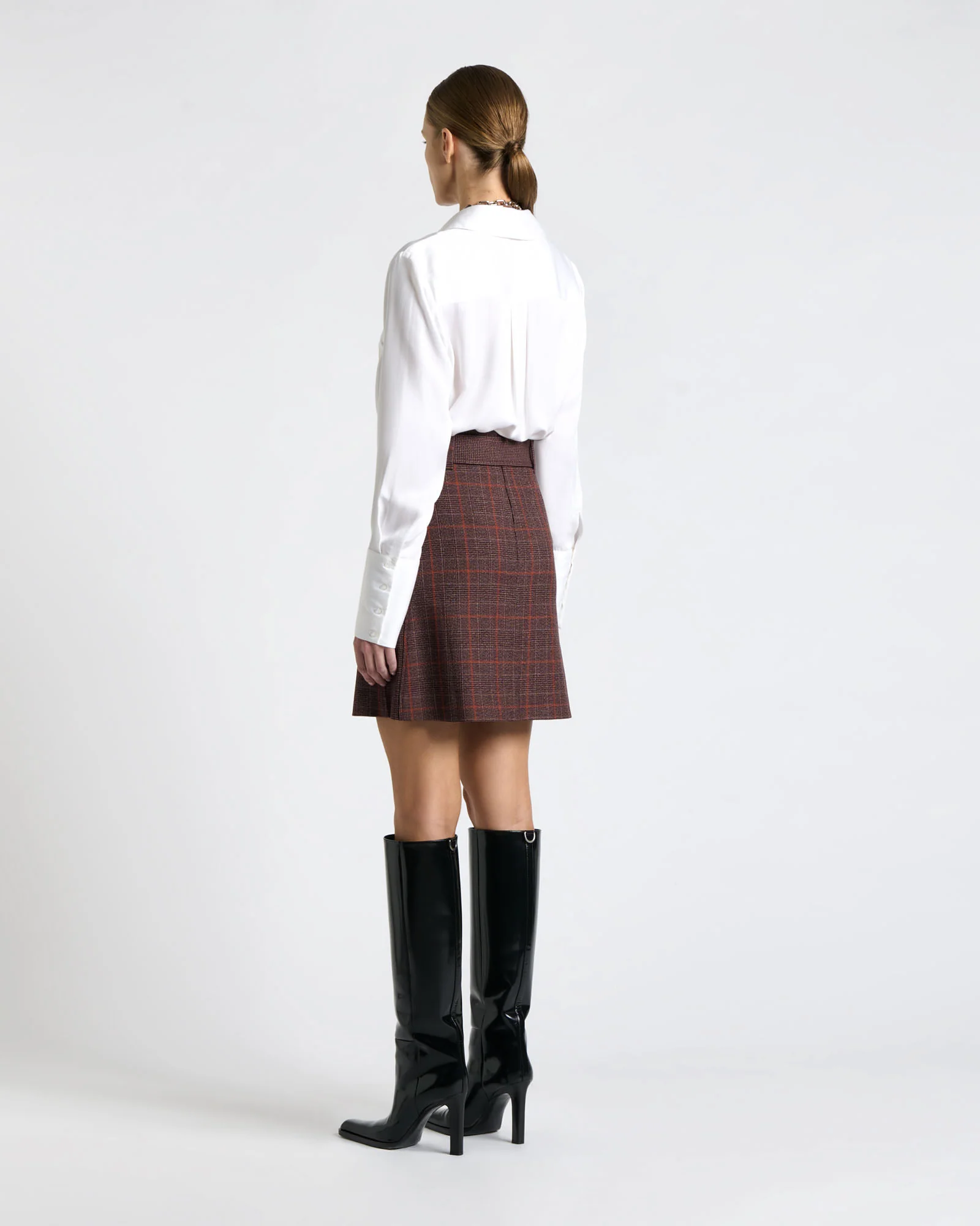 European Prince of Wales Check Mini Skirt