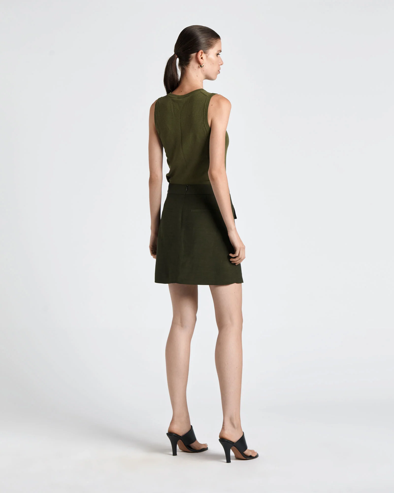 Viscose Blend Wrap Mini Skirt