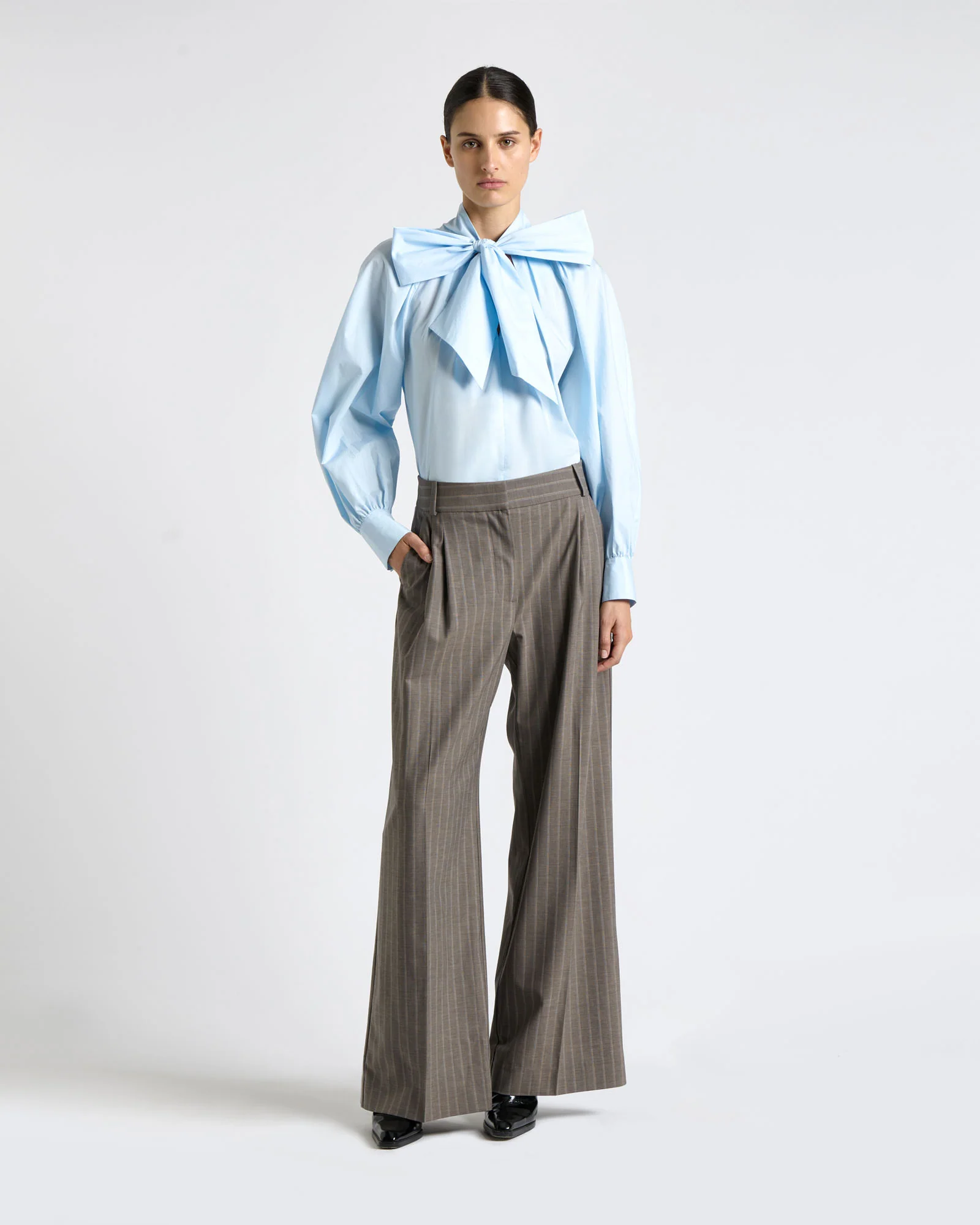 Good Earth Cotton Tie Neck Blouse