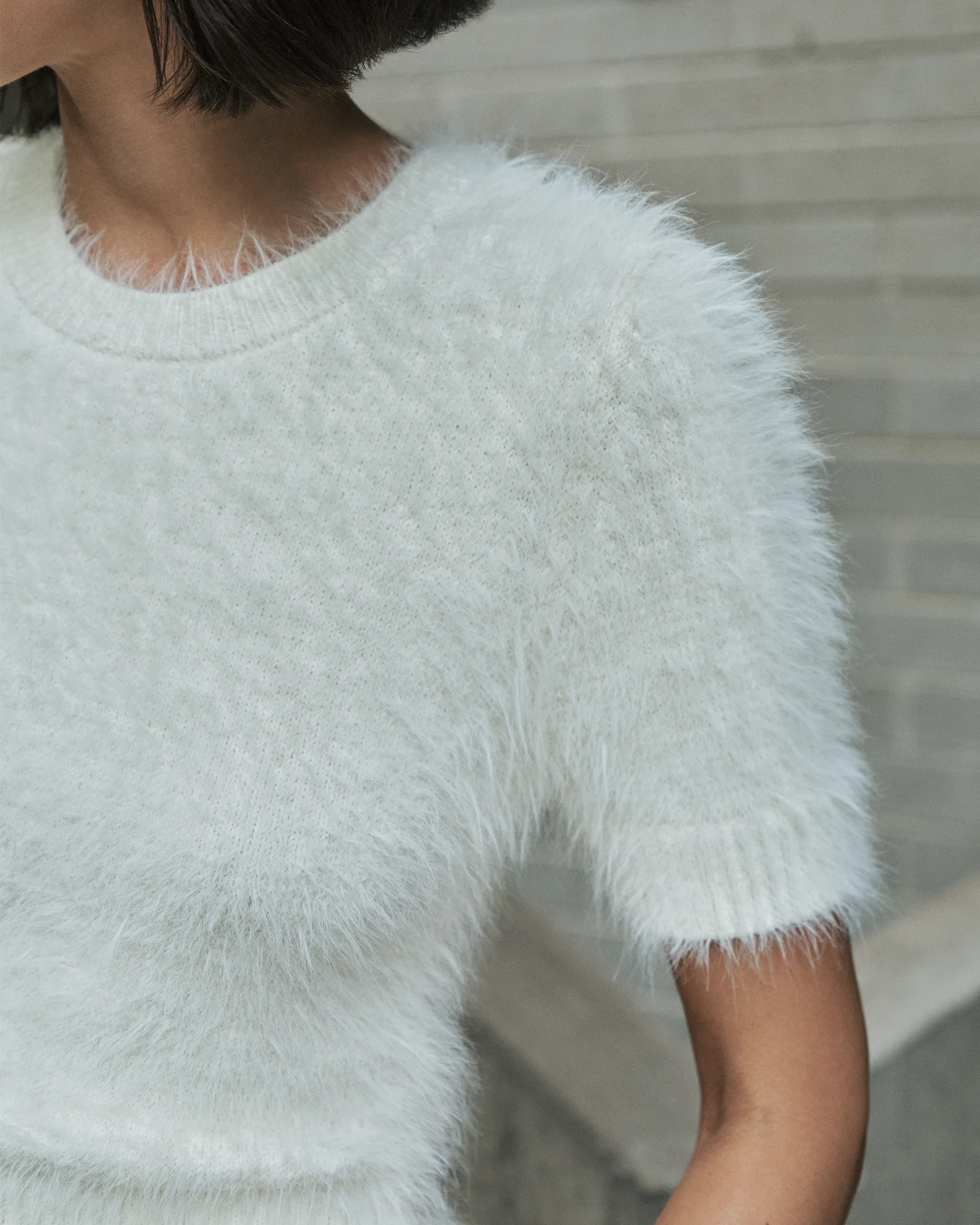 Fluffy Short Sleeve Knit