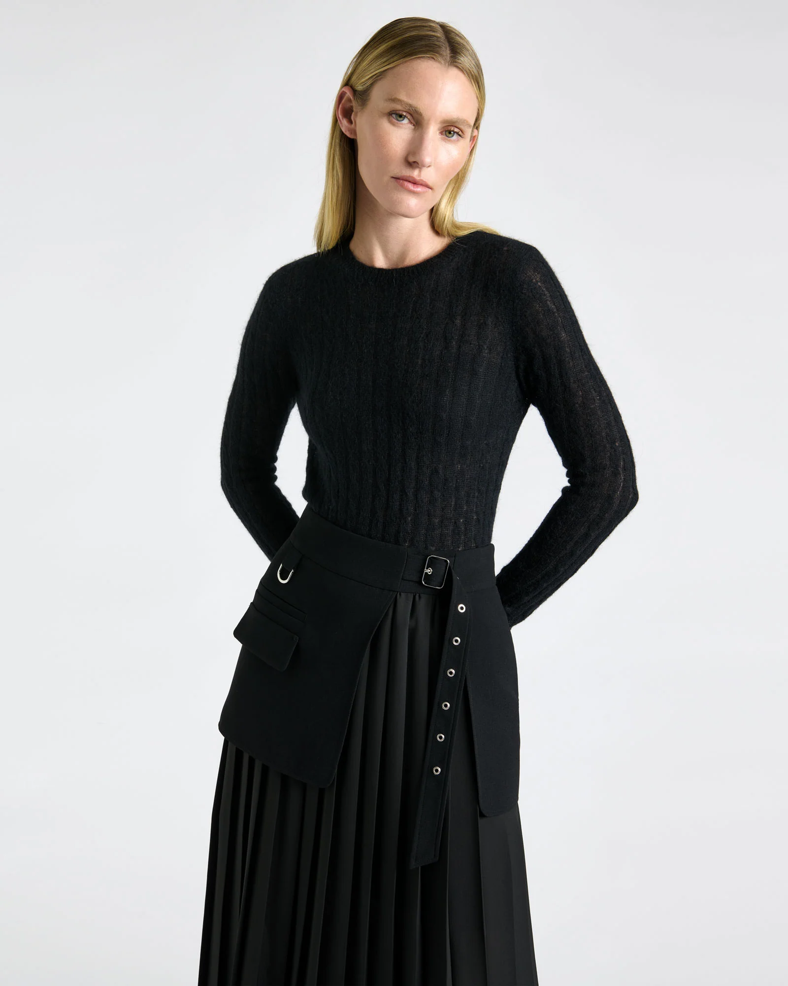 Fine Alpaca Cable Knit Sweater