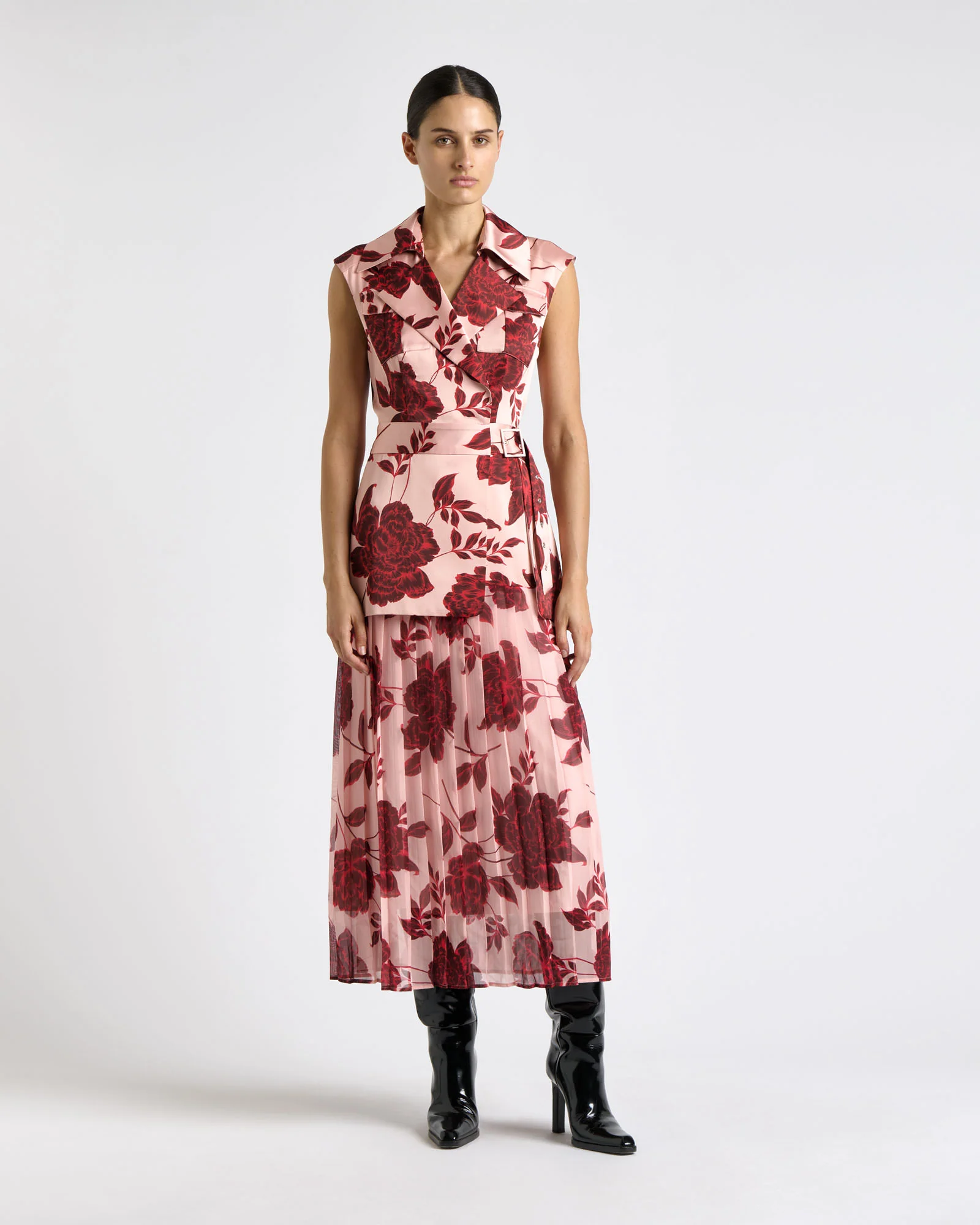 Amour Floral Pleated Maxi Dress