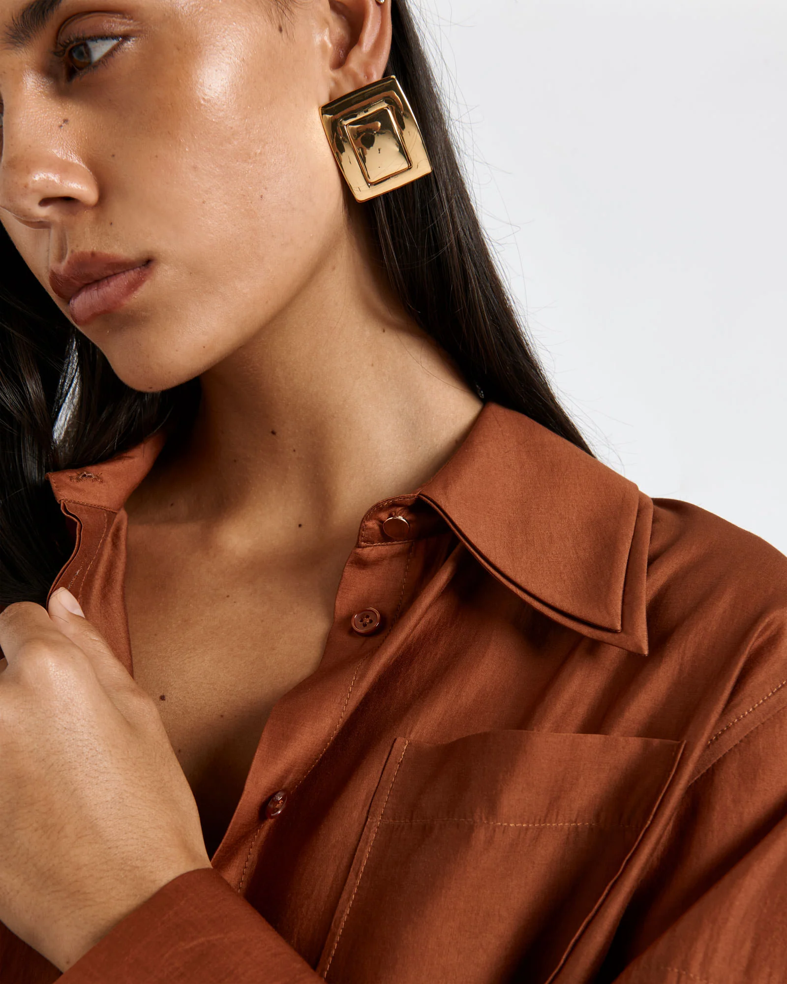 Double Collar Cropped Shirt