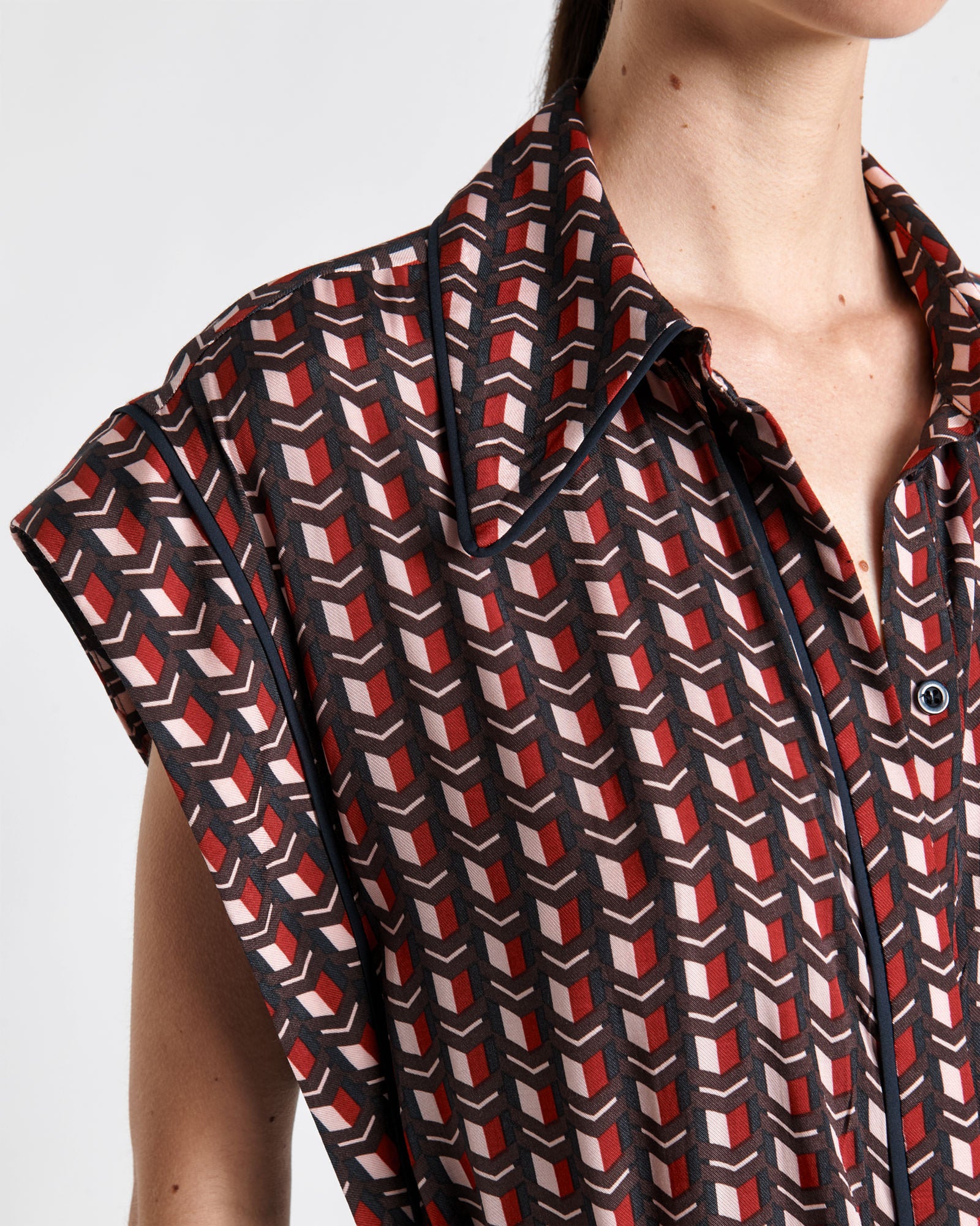 Mosaic Geo Twill Shirtdress