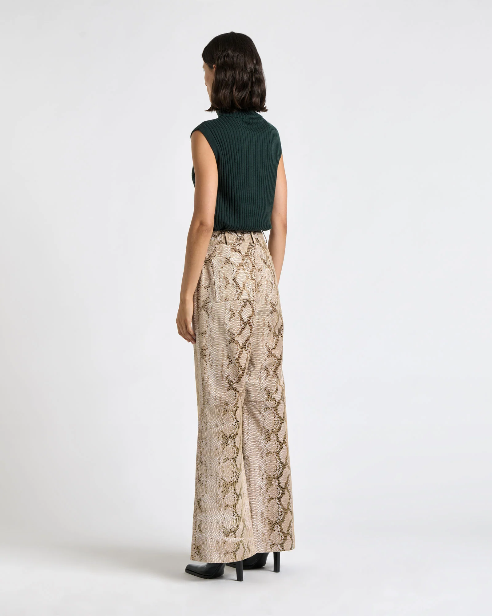 Snake Embossed Patent Leather Pant