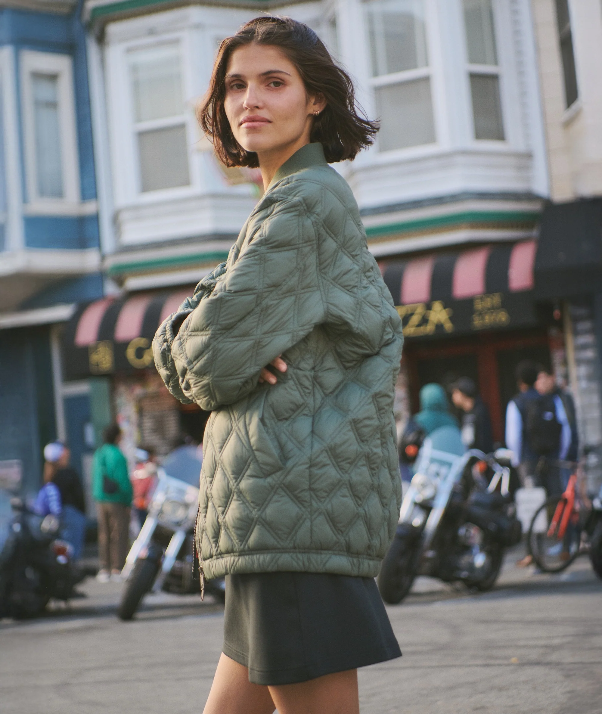 Marina Quilted Oversized Bomber