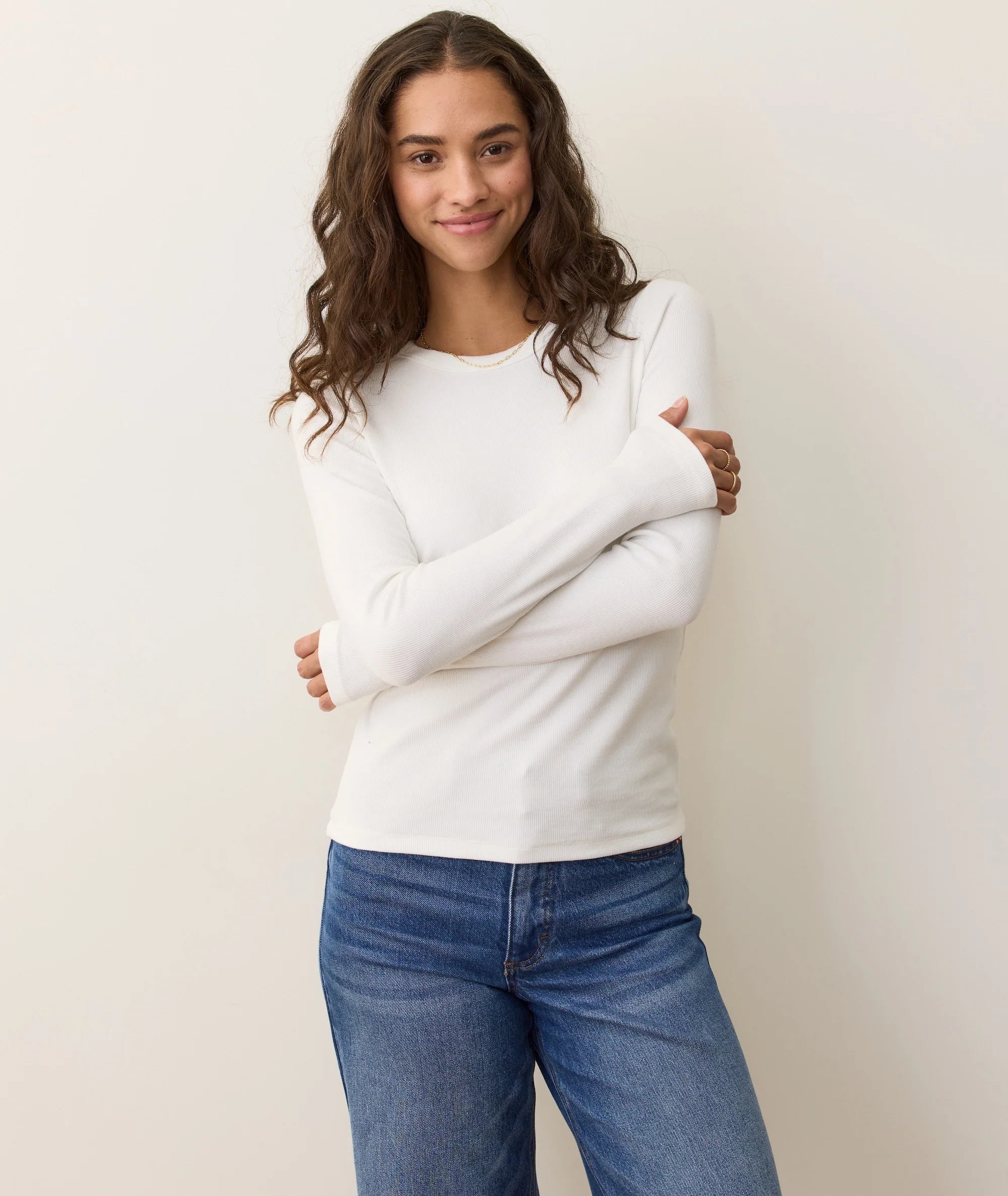 Lexi Rib Sun-In Longsleeve Crew Tee
