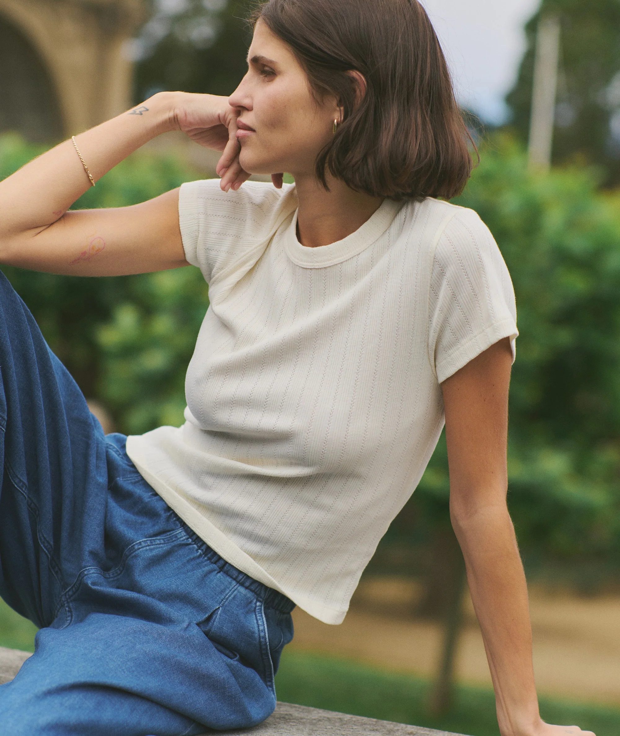 Lexi Rib Pointelle Tee