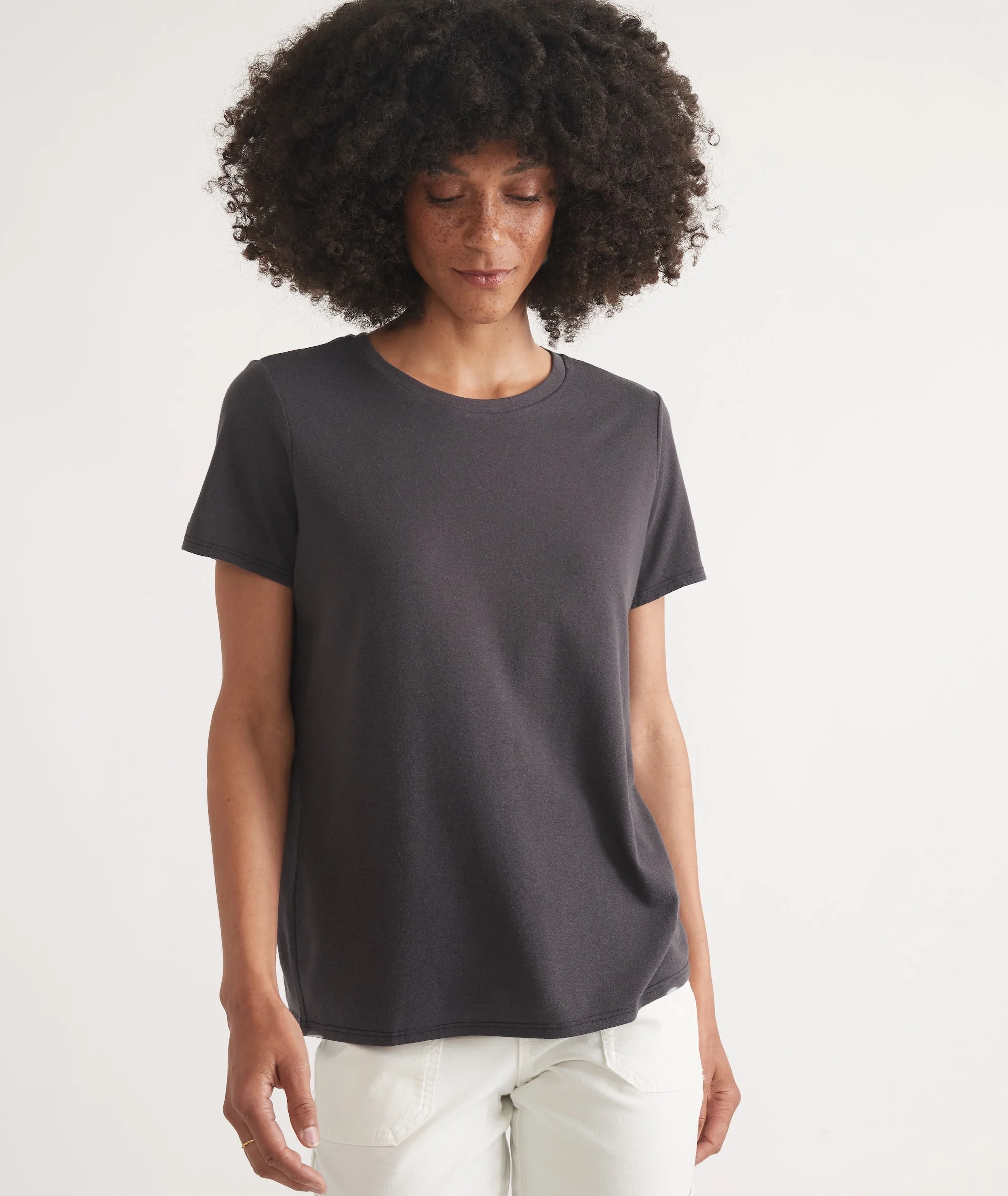 Women's Re-Spun Signature Crew in Faded Black