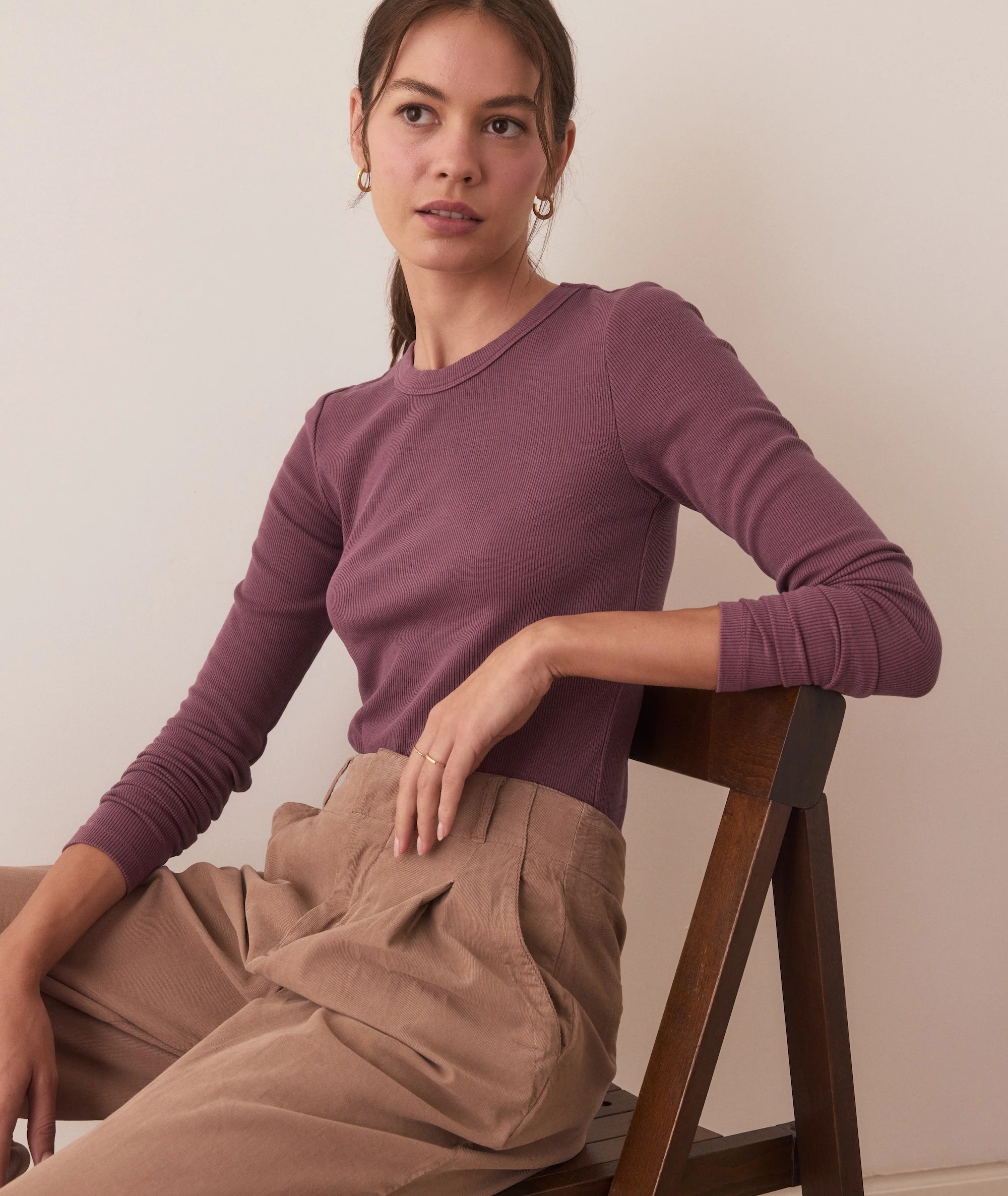 Lexi Rib Sun-In Longsleeve Crew Tee