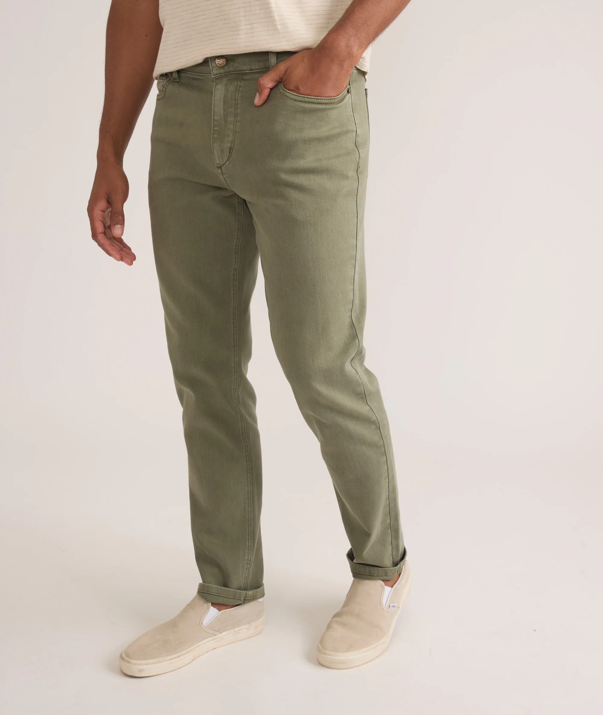 5 Pocket Athletic Fit Twill Pant