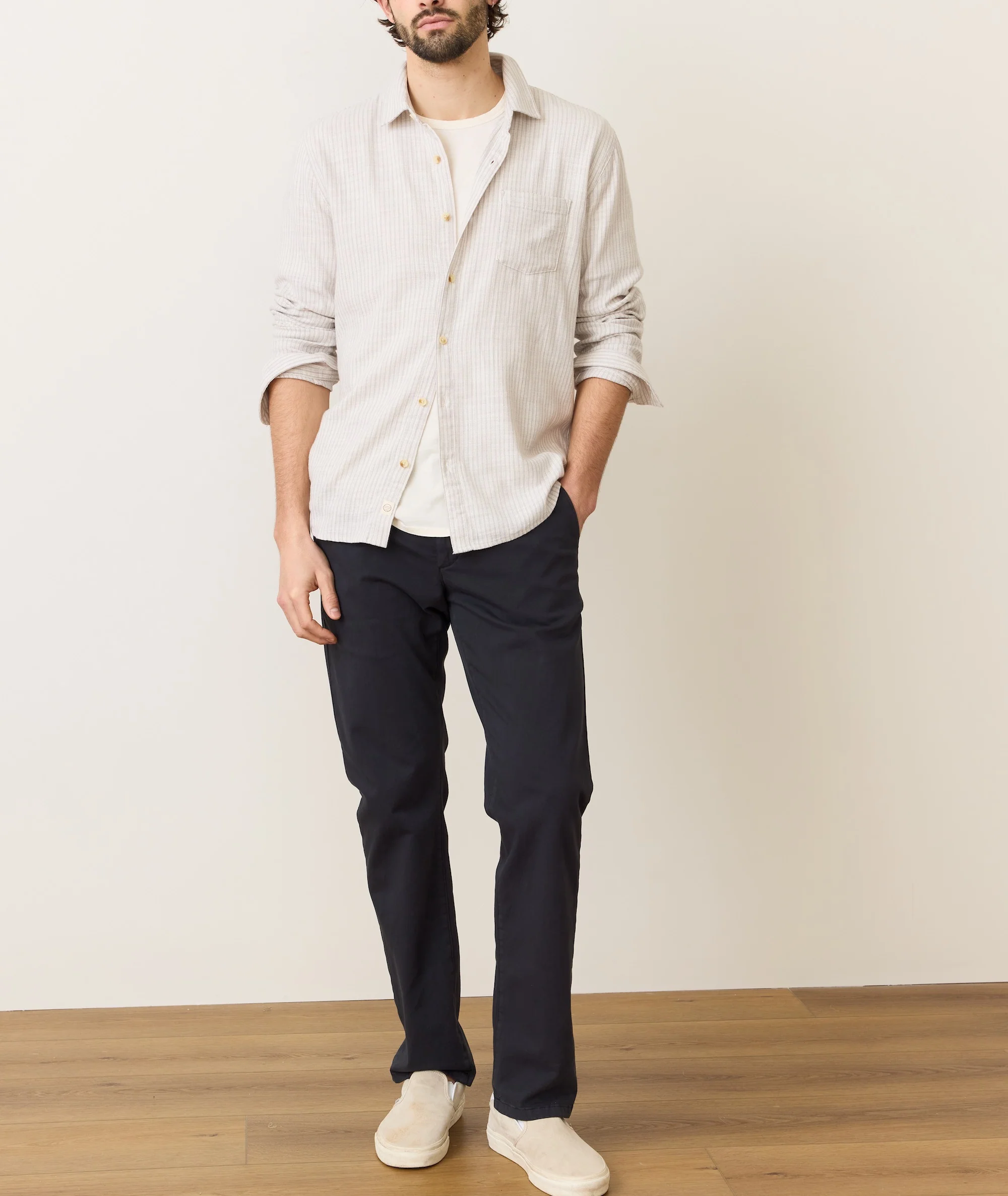 Stretch Selvage Long Sleeve Shirt