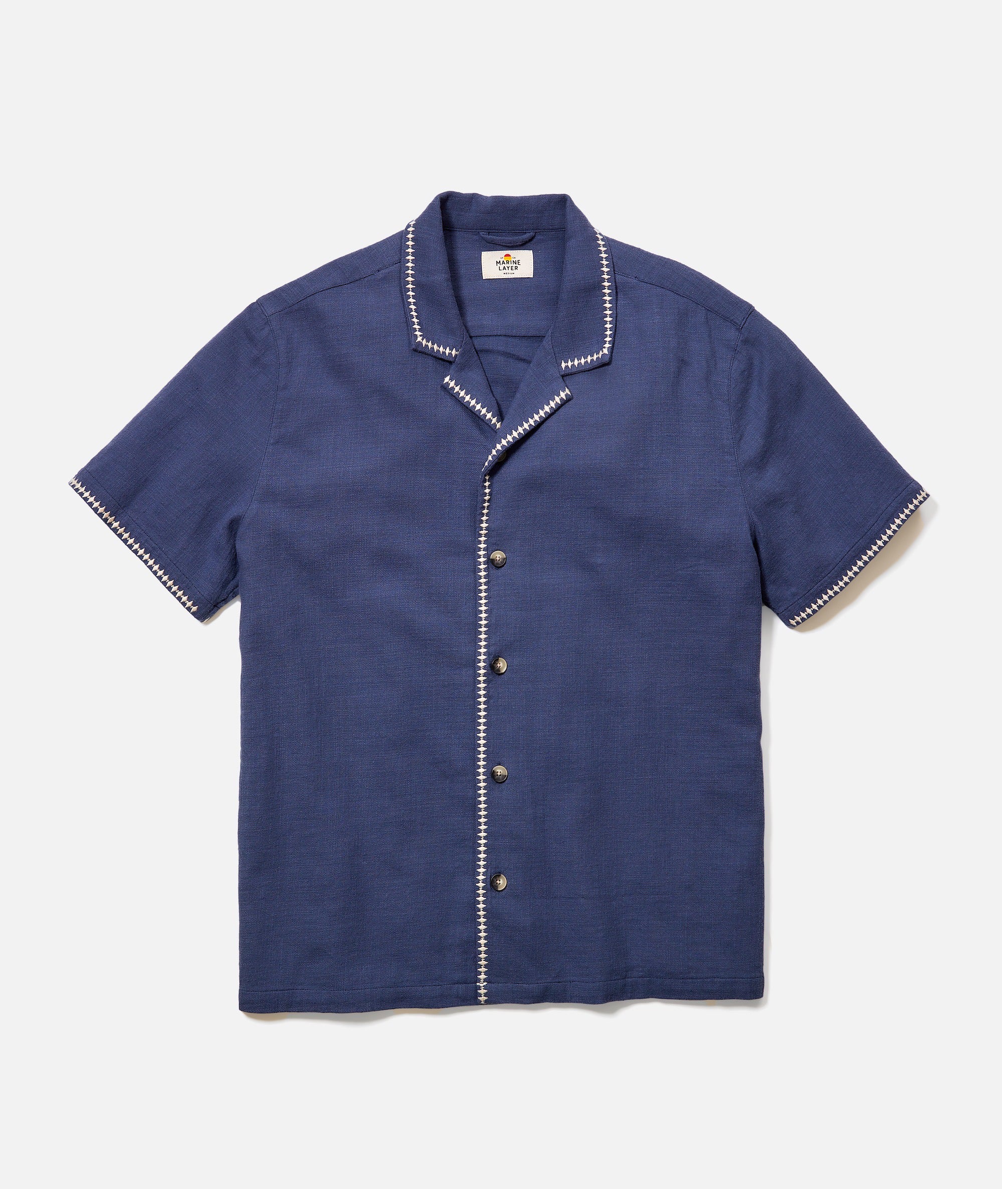 Stretch Selvage Embroidered Resort Shirt
