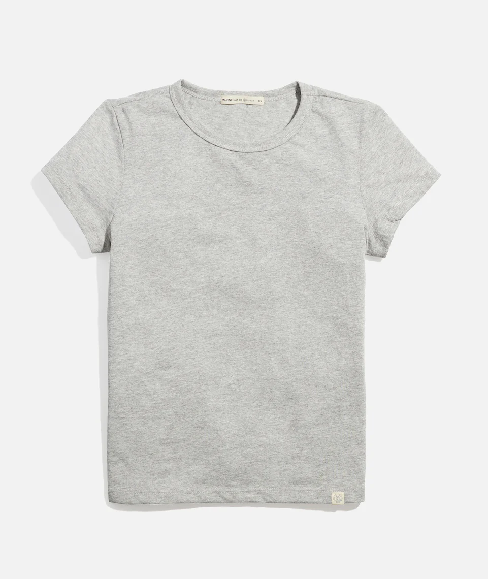 Women's Re-Spun Signature Crew in Light Heather Grey