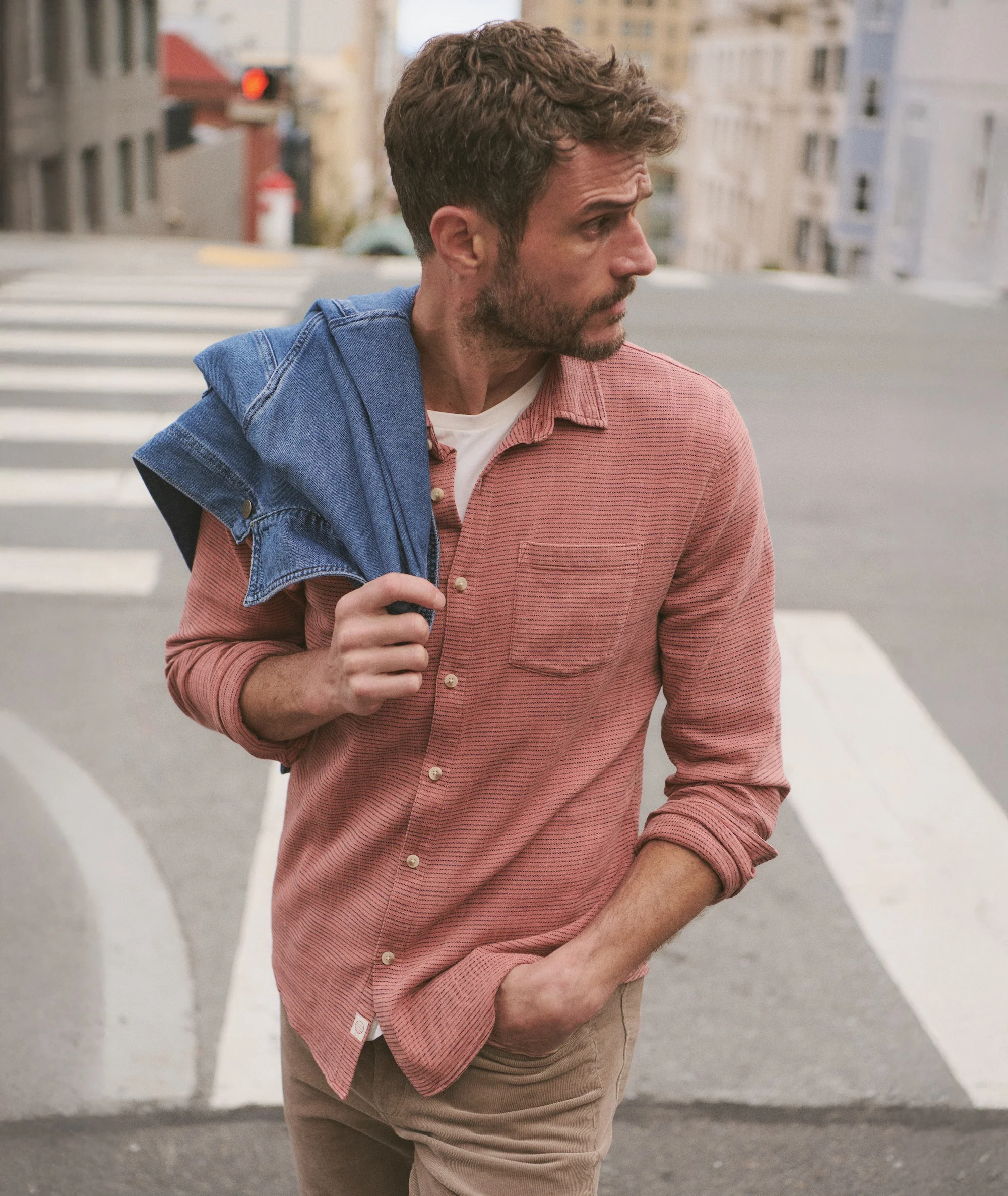 Stretch Selvage Long Sleeve Shirt