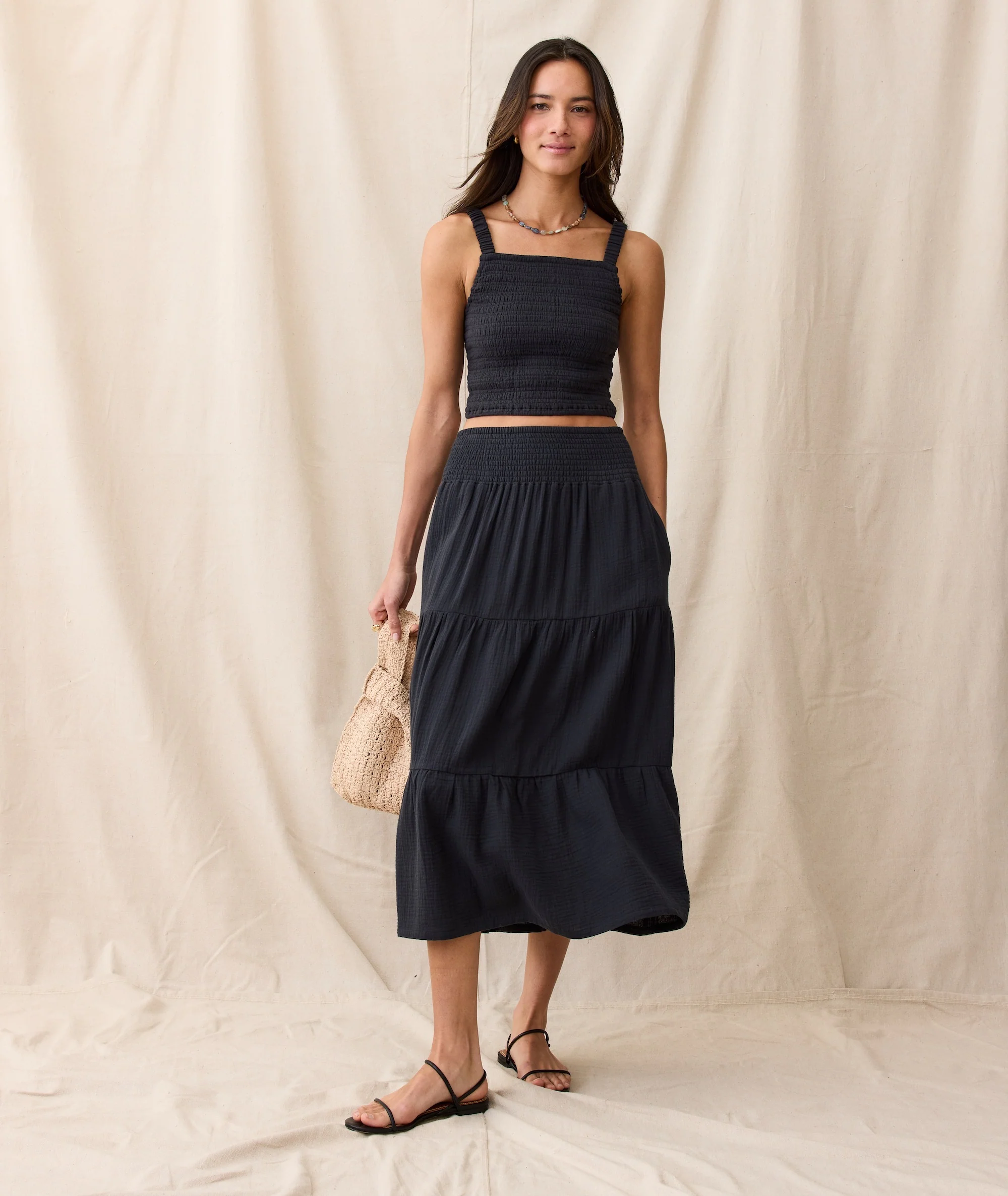 Corinne Double Cloth Maxi Skirt