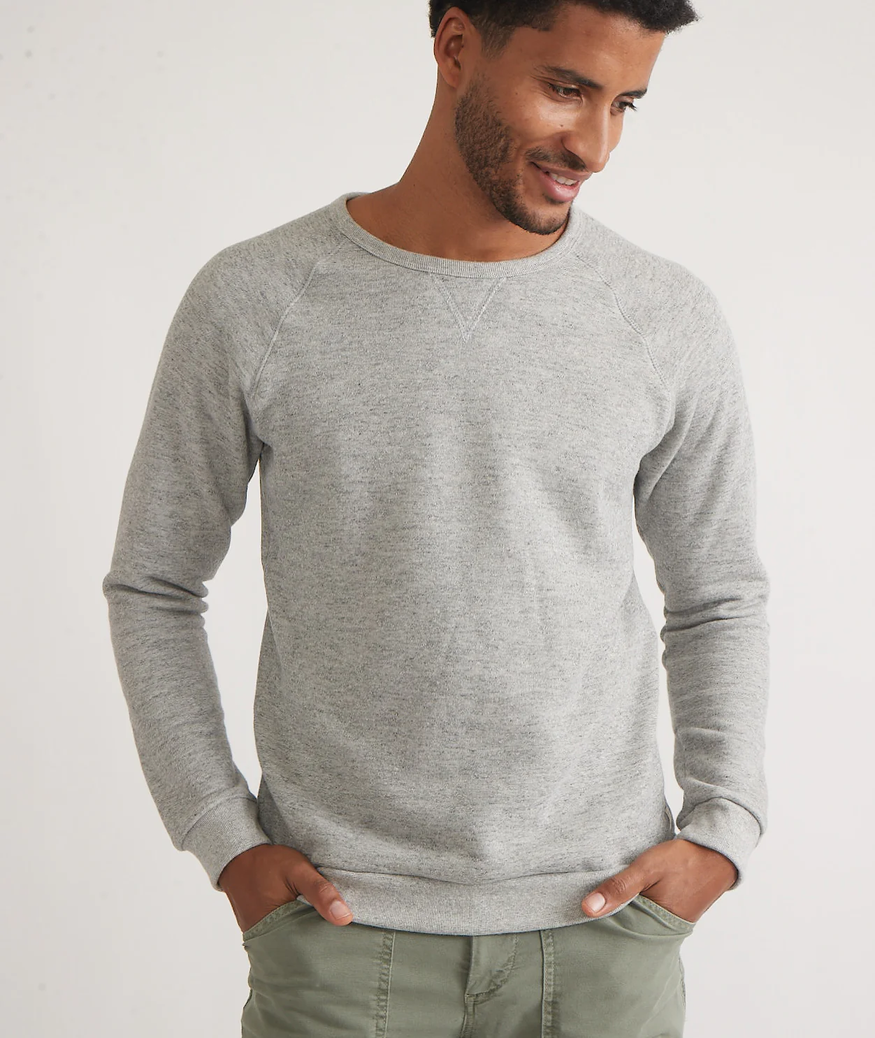 Men's Sherpa Crew Pullover in Heather Grey
