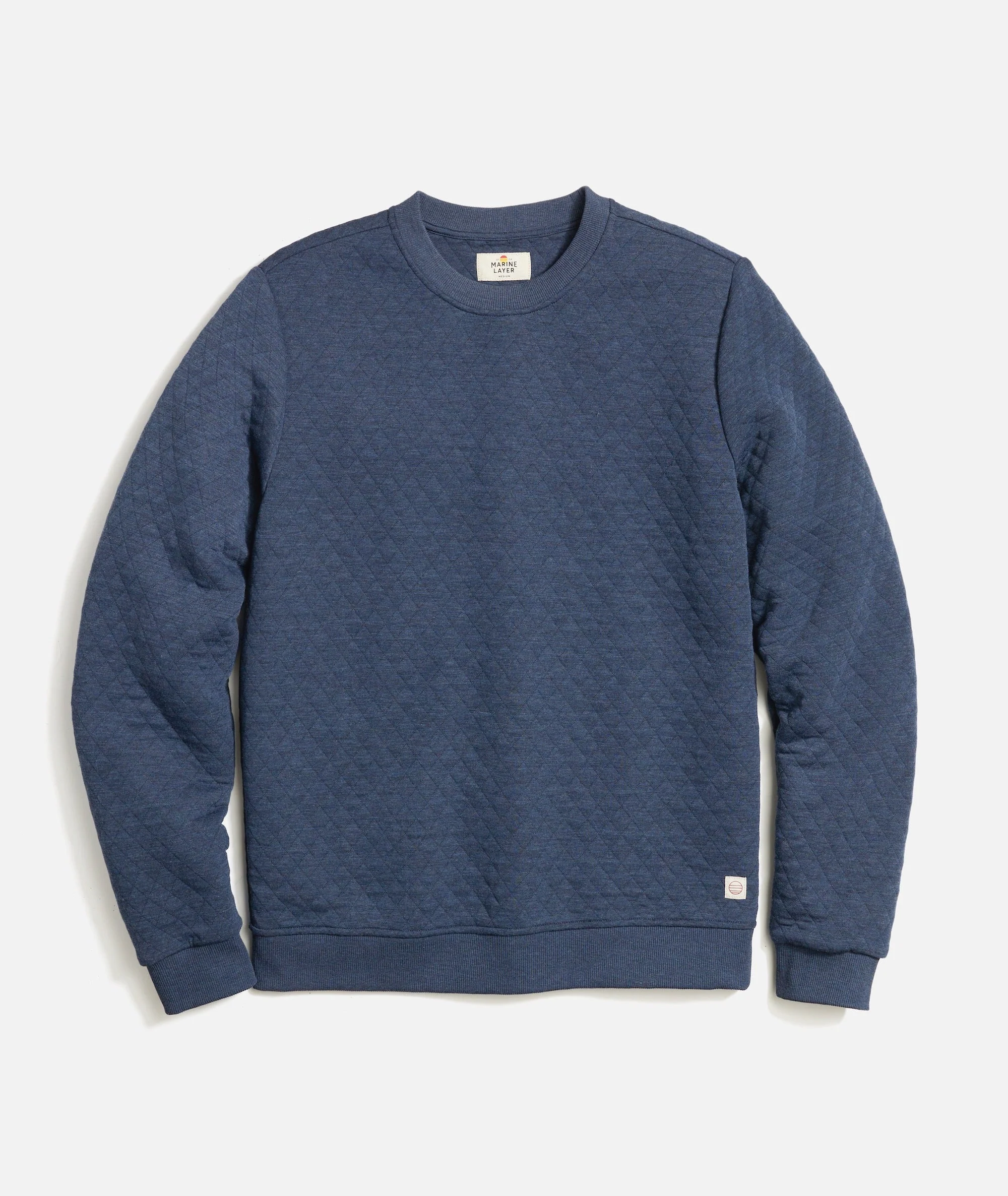 Men's Corbet Quilted Crewneck in Navy Heather