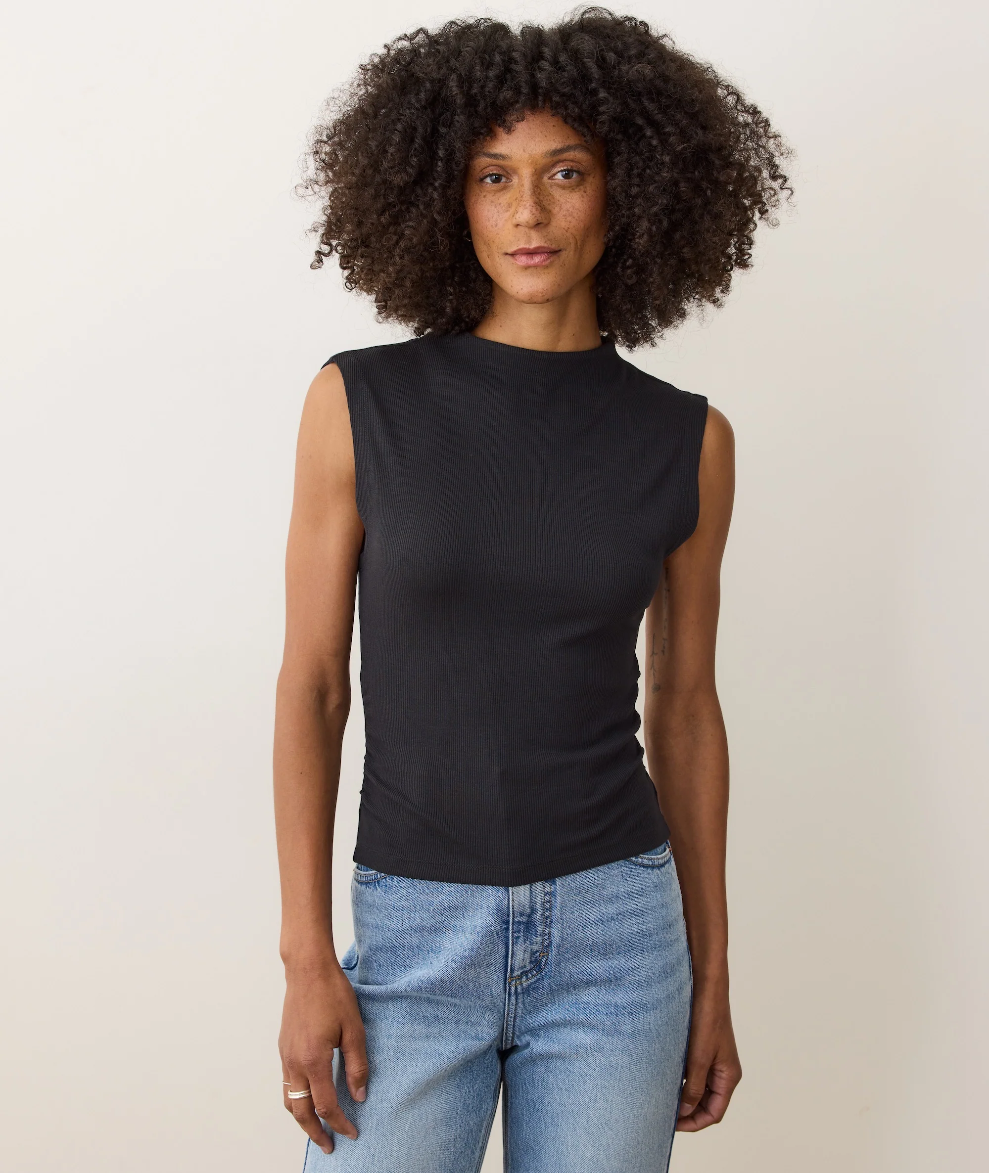 Lexi Rib Sun-In Mockneck Top
