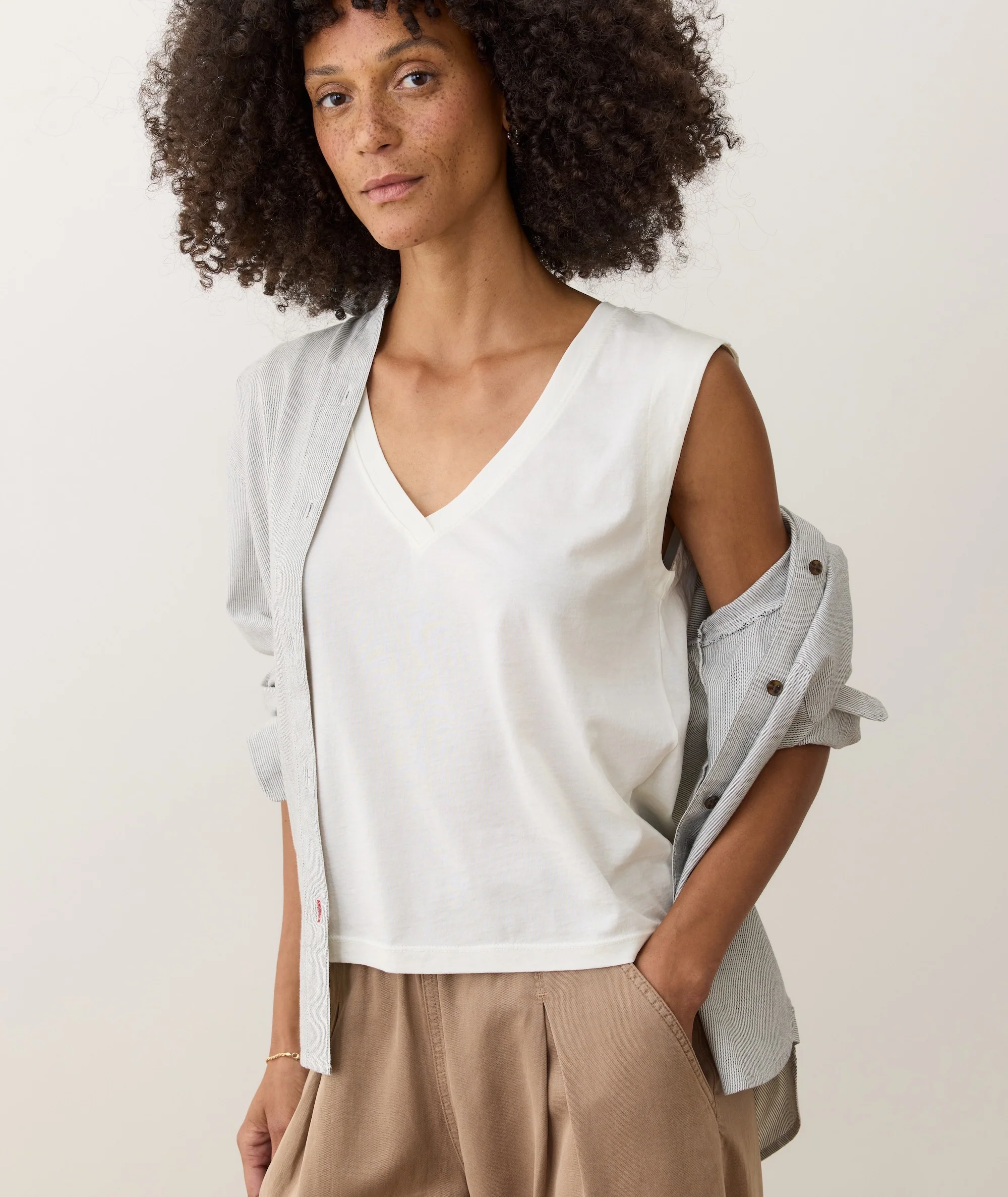 Pima Tissue V-Neck Tank