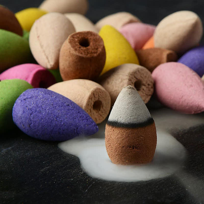 Buddha Stones Halloween Pumpkins Ghost Resin Backflow Smoke Fountain Incense Burner Decoration