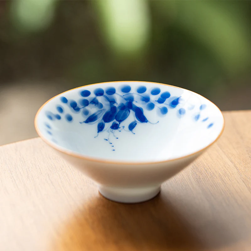 Buddha Stones Mandala Flower Koi Fish Lotus Bird Persimmons Teacup Kung Fu Tea Cup 50ml