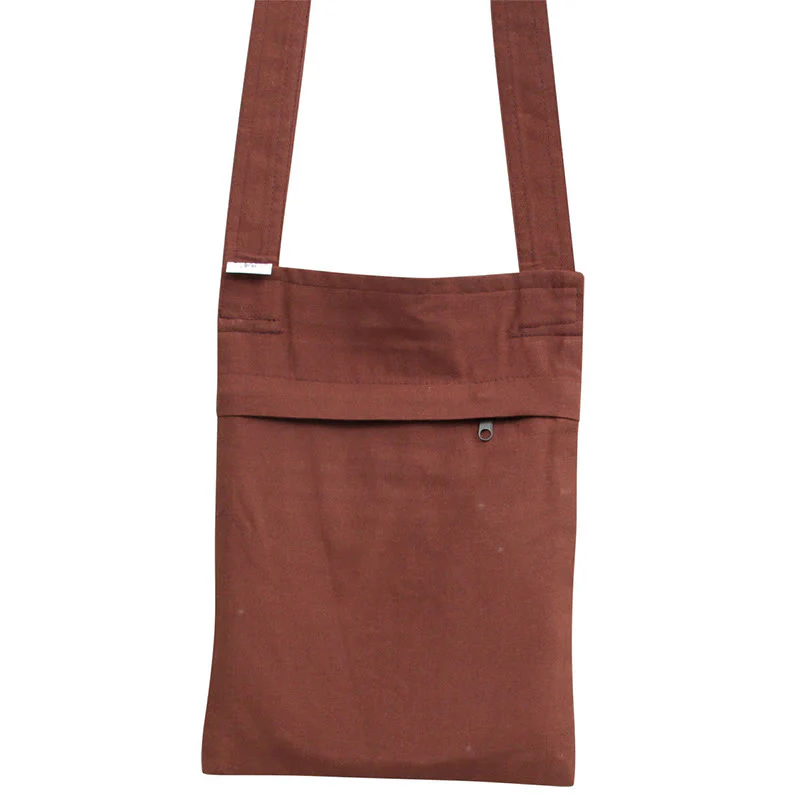 Buddha Stones Spiritual Mind Practice Lotus Embroidered Cotton Shoulder Bag Crossbody Bag