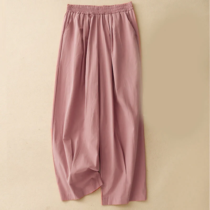 Buddha Stones 2pcs Women's Three-quarter Sleeve Shirt Harem Pants Meditation Clothing Set