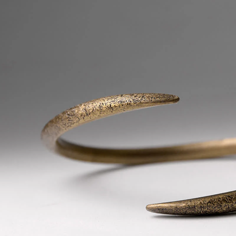 Buddha Stones Simple Design Copper Luck Adjustable Cuff Bracelet