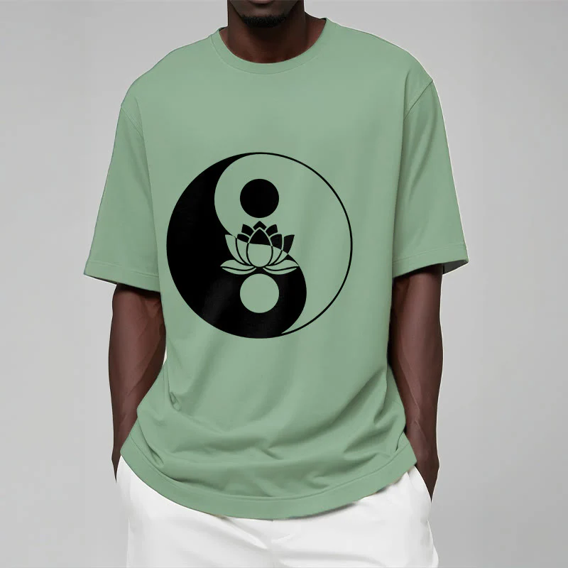 Buddha Stones Yin Yang Lotus Flower Tee T-shirt