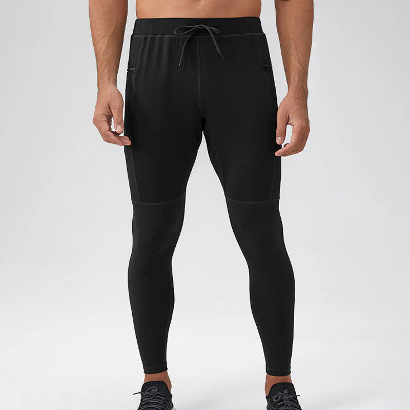 Buddha Stones High Waist Quick Dry Breathable Fitness Men's Leggings Pants With Zipper Pocket