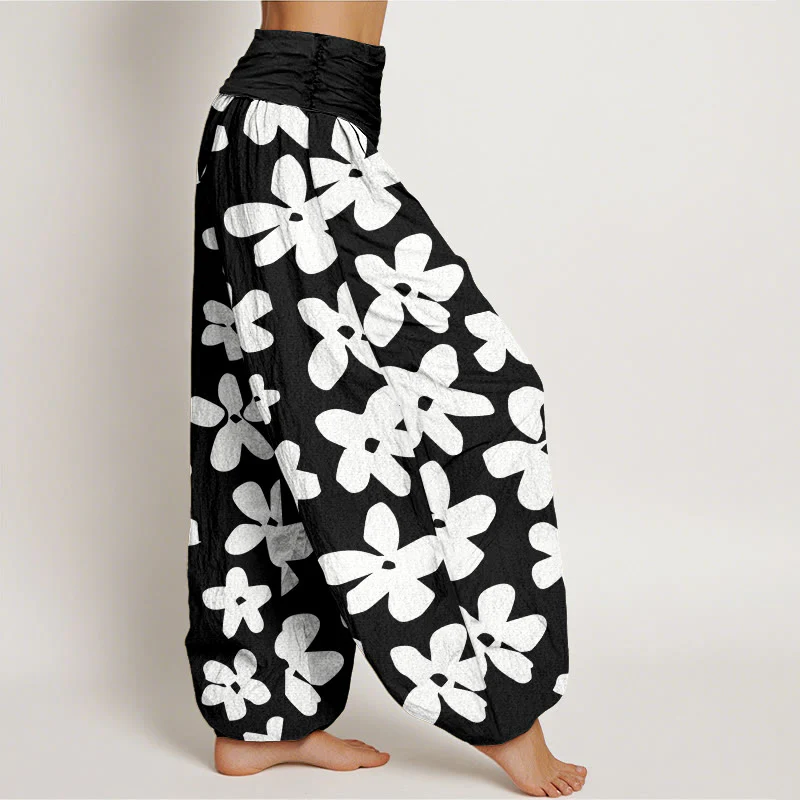 Buddha Stones Casual Bohemian Style Floral Women's Elastic Waist Harem Pants