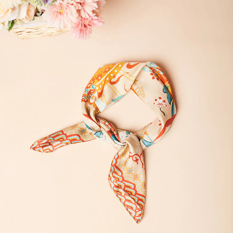 Buddha Stones Dunhuang Riyue Mountain 100% Mulberry Silk Scarf Dunhuang Shawl