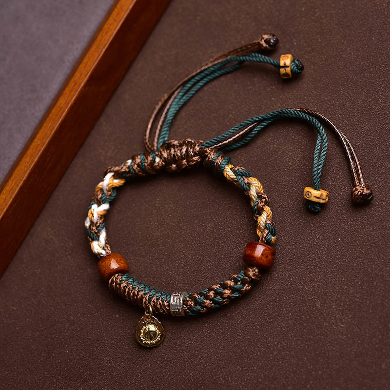Buddha Stones Tibetan Bone Beads Luck Rope Bracelet
