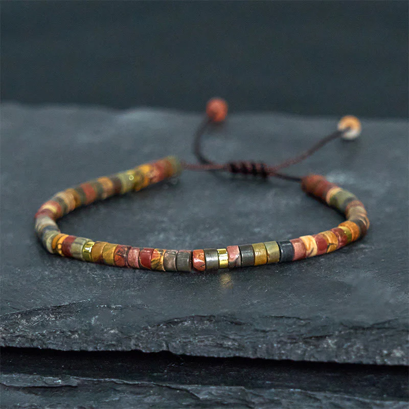 Buddha Stones Rhodonite Healing Relationships Spacer Bead Bracelet