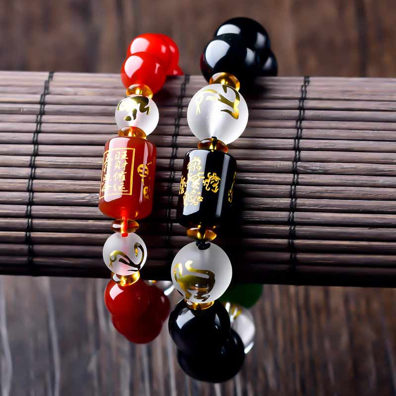 Chinese Zodiac Feng Shui Obsidian Five-Element Wealth Porsperity Bracelet (Extra 30% Off | USE CODE: FS30)