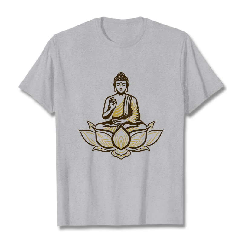 Buddha Stones Buddha Meditating In The Lotus Tee T-shirt
