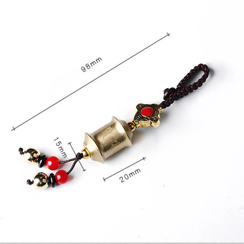 Buddha Stones Feng Shui Yin Yang Bagua Wenchang Pen Pagoda Prayer Wheel Keychain