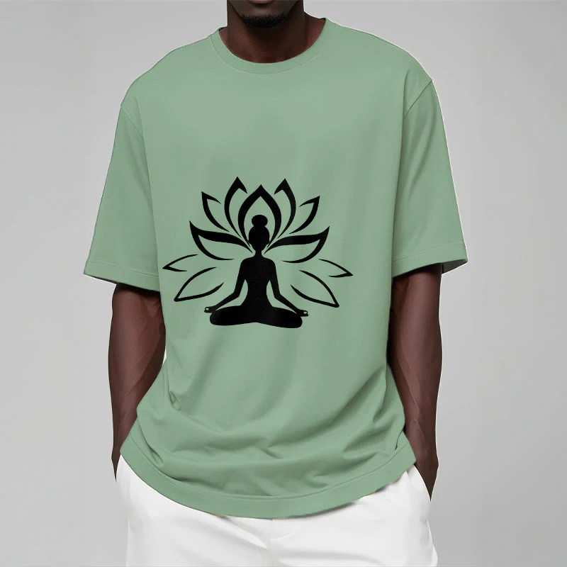 Buddha Stones Lotus Meditating Person Tee T-shirt